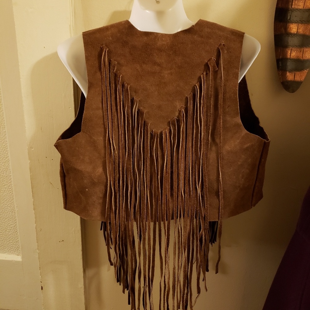 vintage handmade Genuine suede leather vest - Picture 8 of 8